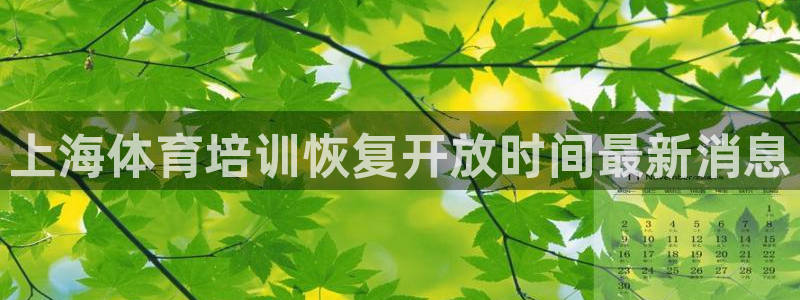 极悦平台是干嘛的啊：上海体育培训恢复开放时间最新消息